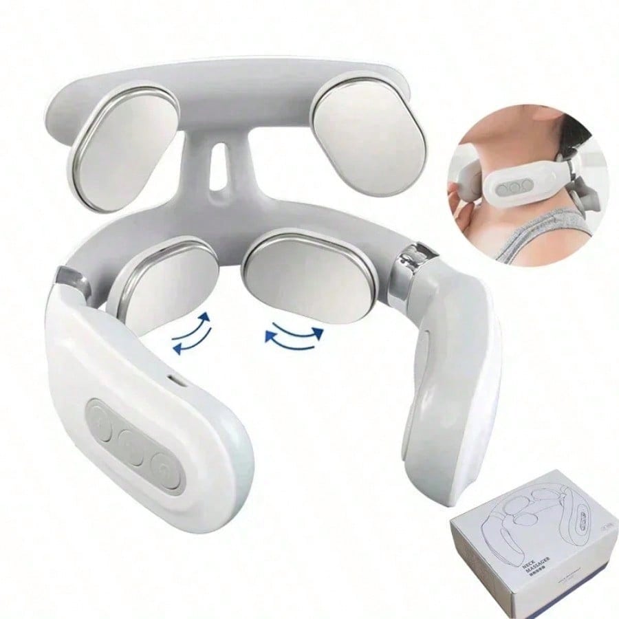 USB Rechargeable Lithium Battery Neck & Shoulder Massager, Portable Smart Design, Ideal Gift For Men & Women