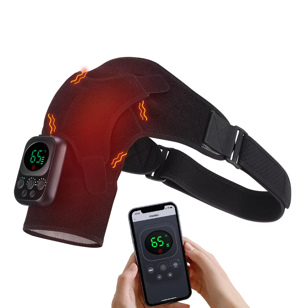 Electric App Control Massage Pads Heating Shoulder Massager Vibration Belt Shoulder Knee Massages B 7