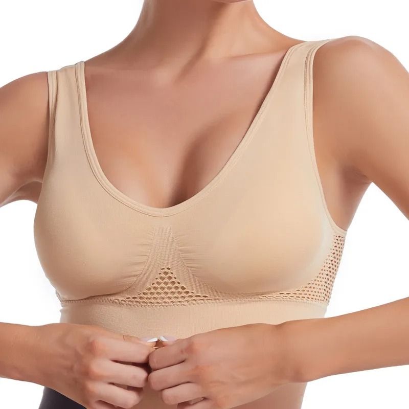 Seamless Sports Bra Women Breathable Wire Free Push Up Support 7