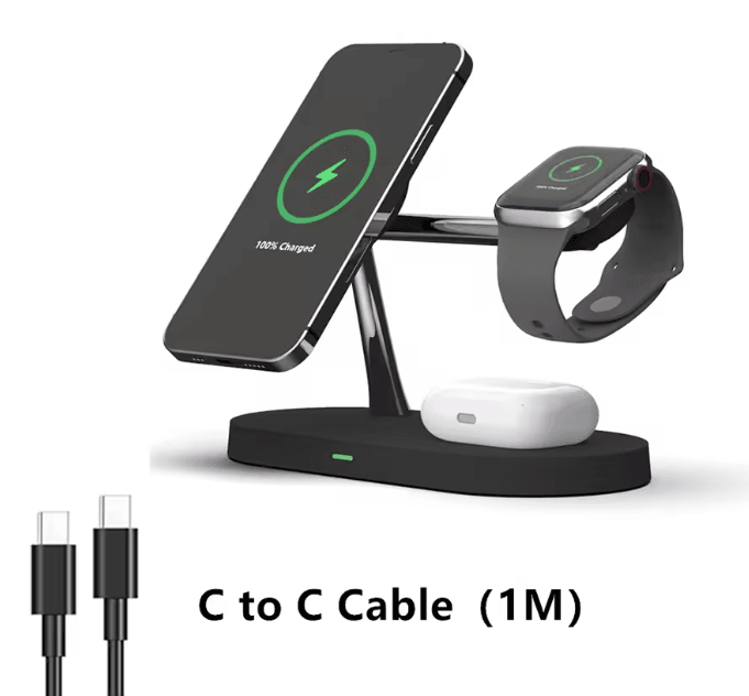 3 In 1 Wireless Charger Stand For IPhone Apple Watch And AirPods Fast Charging Station 4