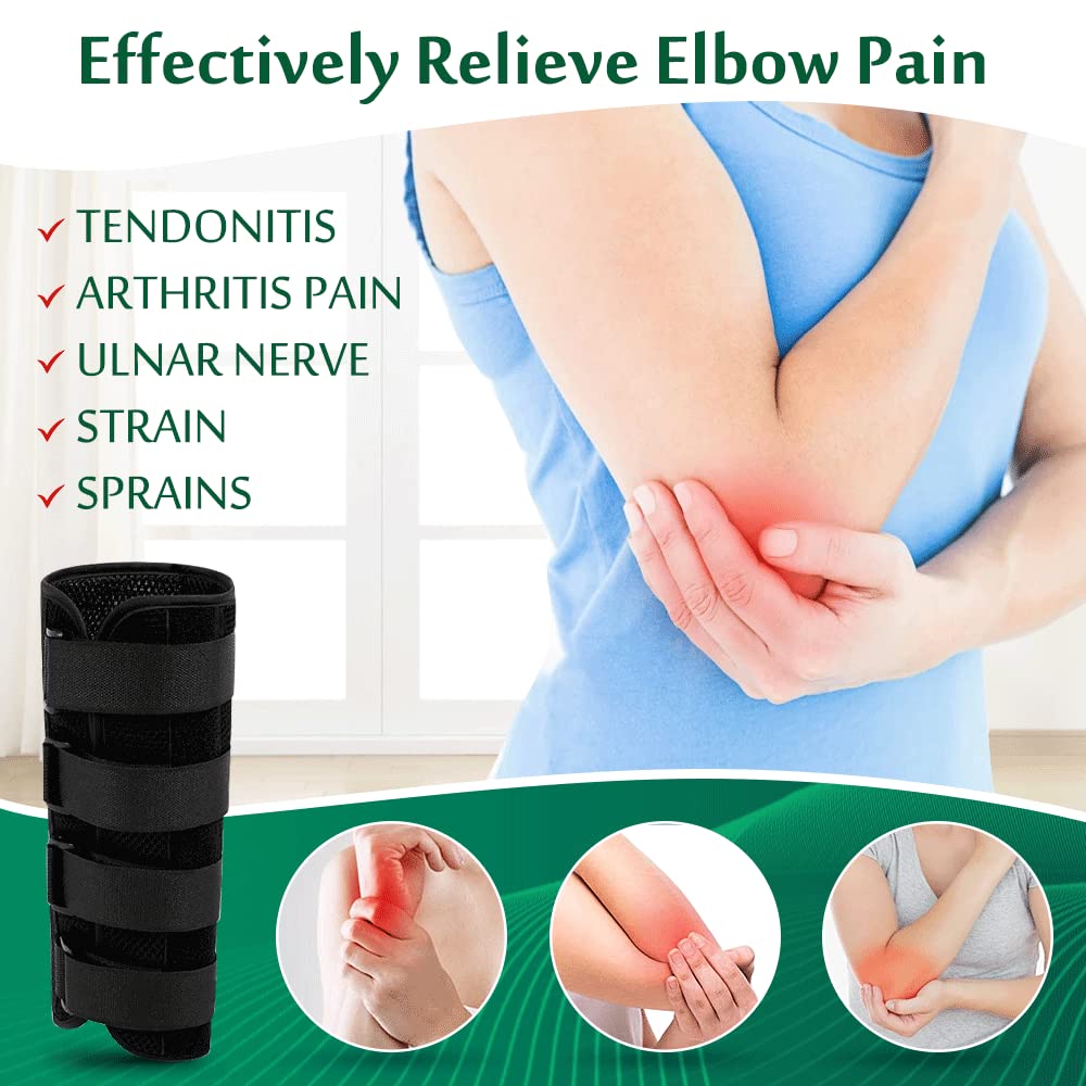 Cubital Tunnel Brace Ulnar Nerve Relief, Elbow Splint Support, Tendonitis Elbow Brace for Sleeping