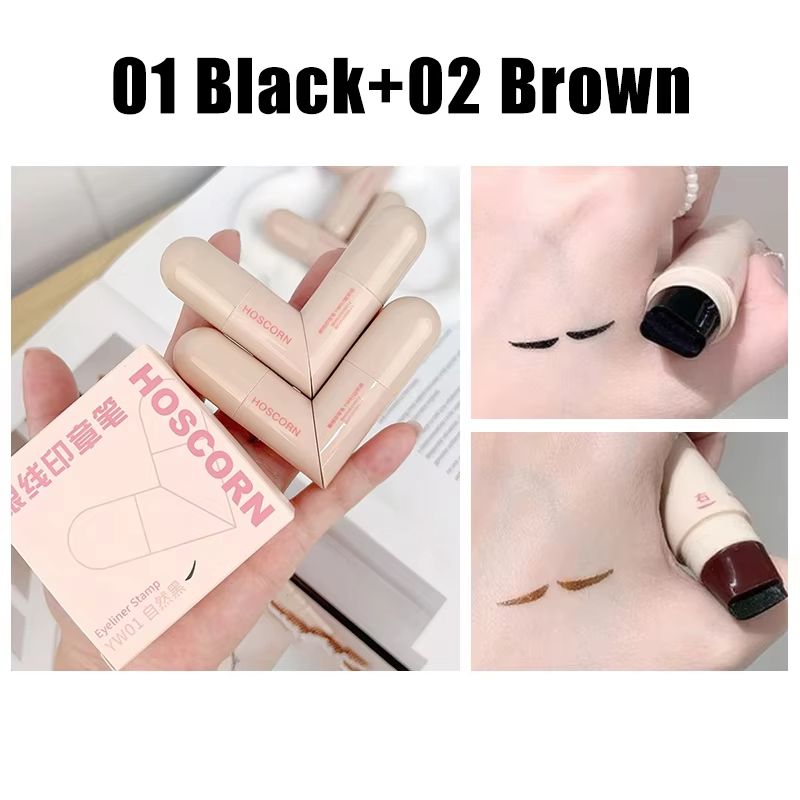 Lazy DualHead Eyeliner Stamp Waterproof FastDrying Liquid Liner Pen 8