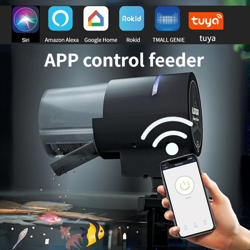 Automatic Aquarium Fish Feeder Smart WiFi App Control Voice Remote Fish Tank Feeding Dispenser 10
