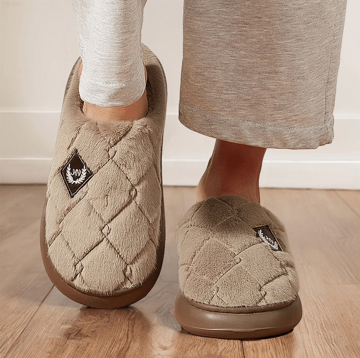 Mens Winter House Slippers Cozy Memory Foam Plush Non Slip Indoor Shoes 5