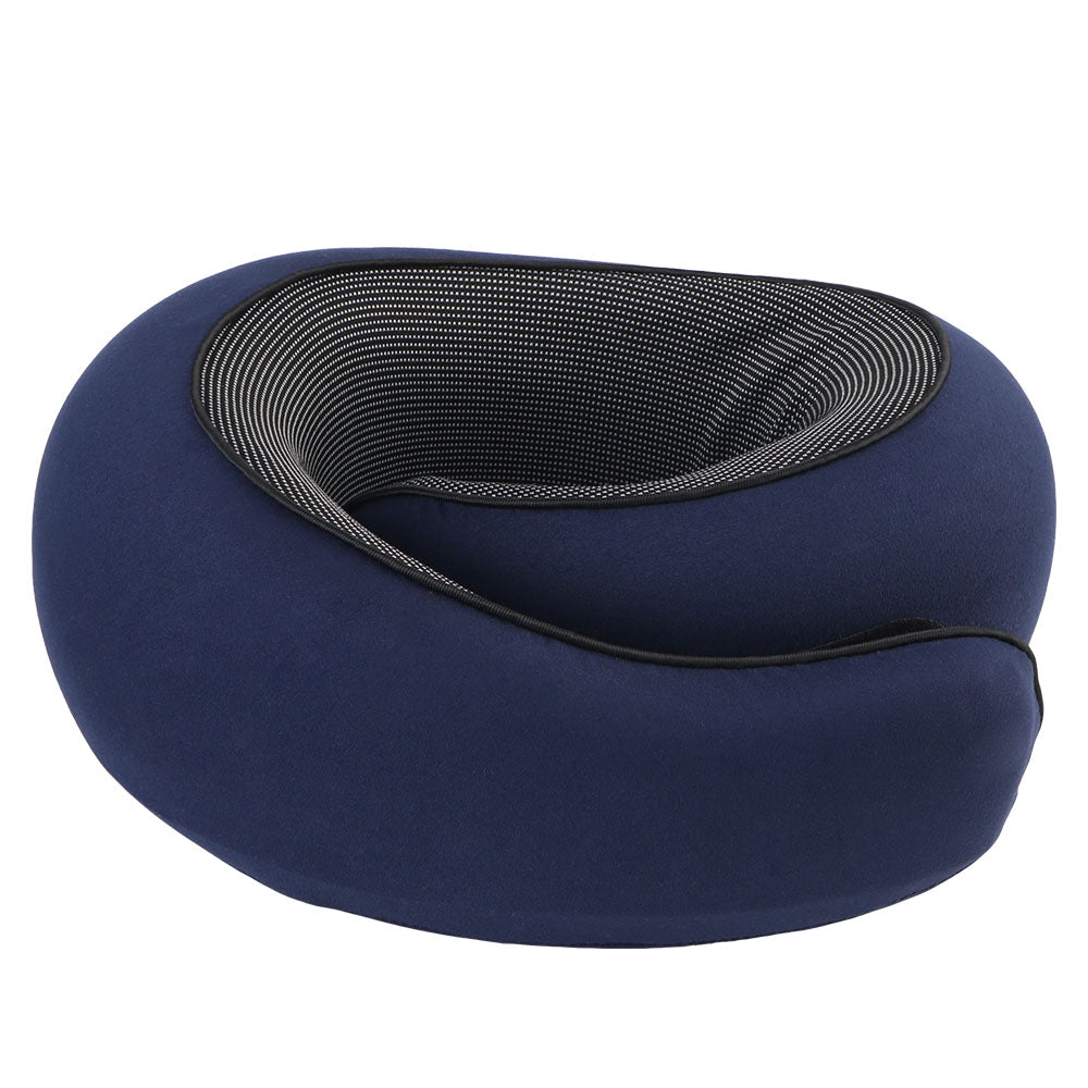 Travel Neck Pillow Memory Foam, Soft U-shaped Snail Pillow, Portable Neck Support for Nap & Noon Break Sleep