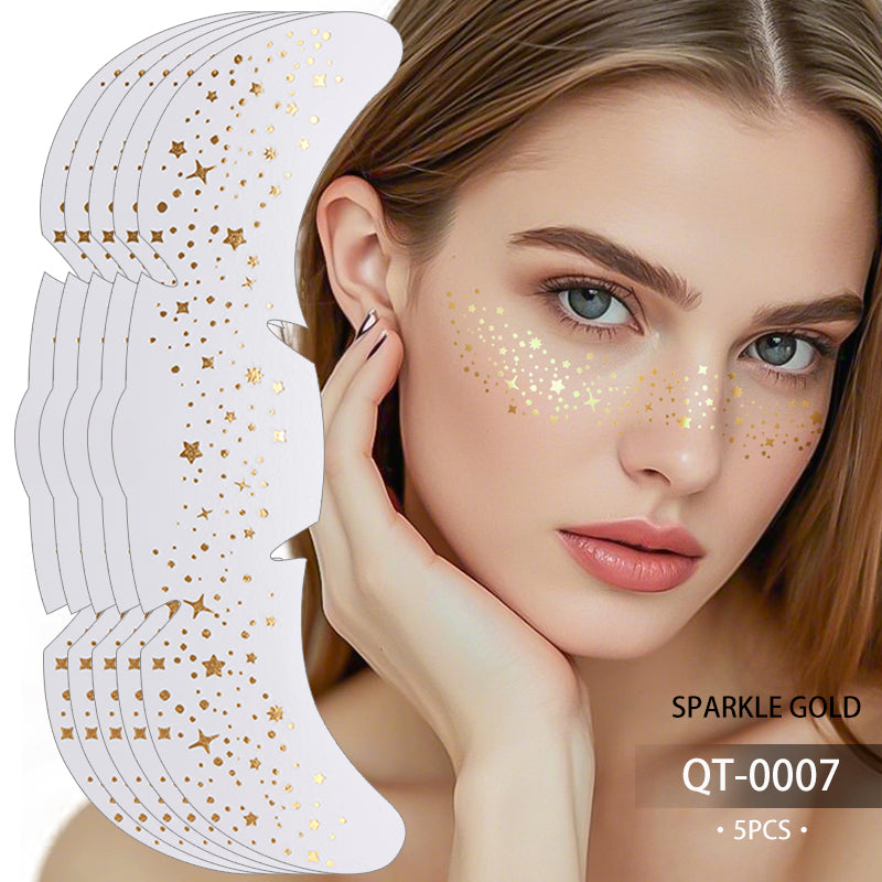Glitter Stamping Metallic Golden Silver Freckles Patches Fake Freckles Temporary Tattoo Stickers Fo 9
