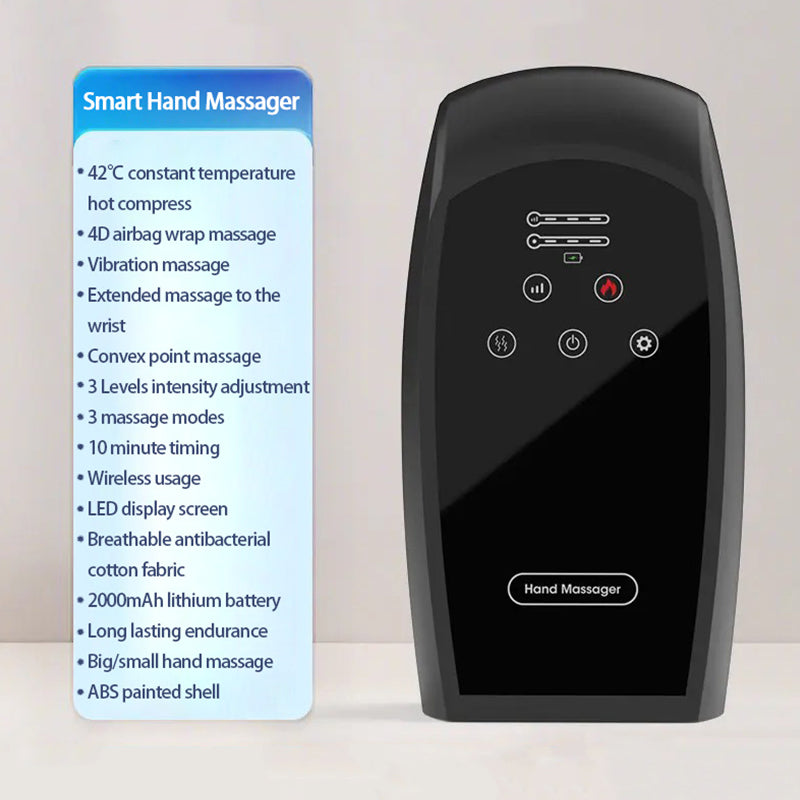 Heated Electric Hand Massager, Airbag Compression Palm Massage, Finger Massage Machine, Rechargeable, Relieve Fatigue