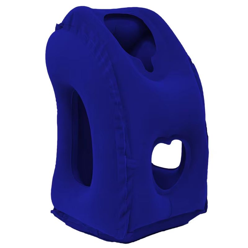 Upgraded Inflatable Travel Pillow Air Cushion Headrest With Chin Support For Plane Car And Office 11