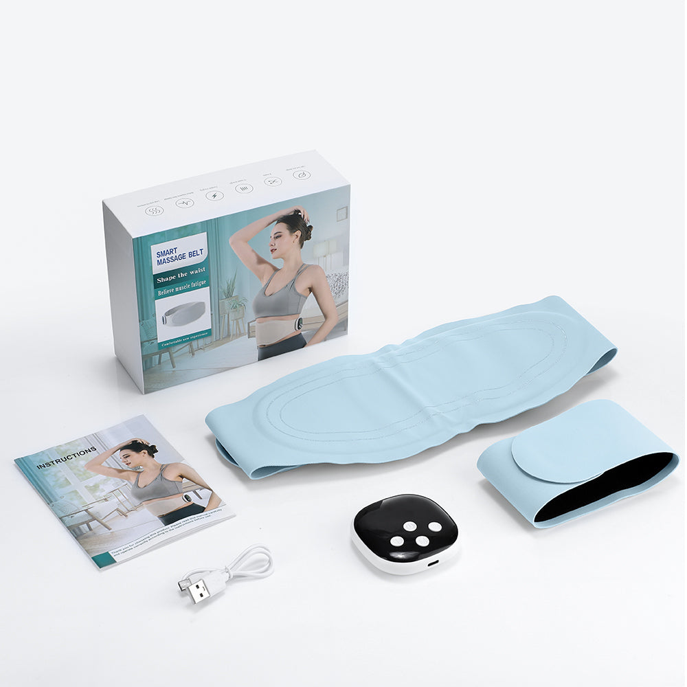 Lower Back Toning Belt Electric Waist Massager Muscle Relax Hot Compress Vibration Belly Exercise U 6