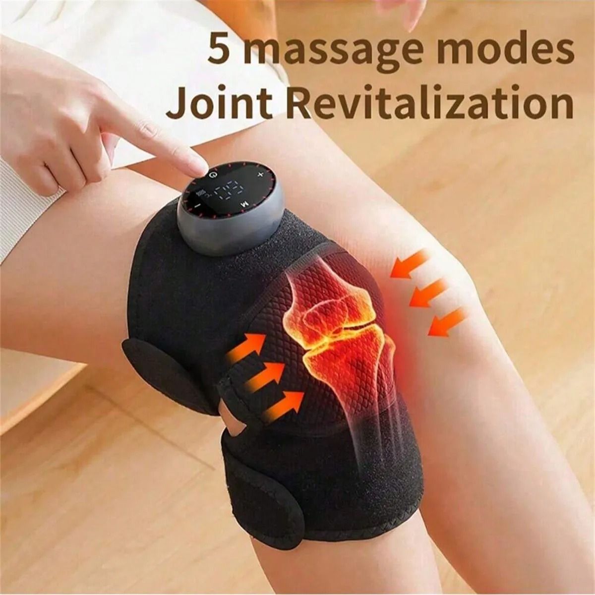Rechargeable Heated Knee Massager With Adjustable Heating And Vibration Therapy 7