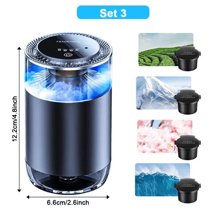 Smart Car Air Freshener Rechargeable Mist Diffuser With Adjustable Levels 7