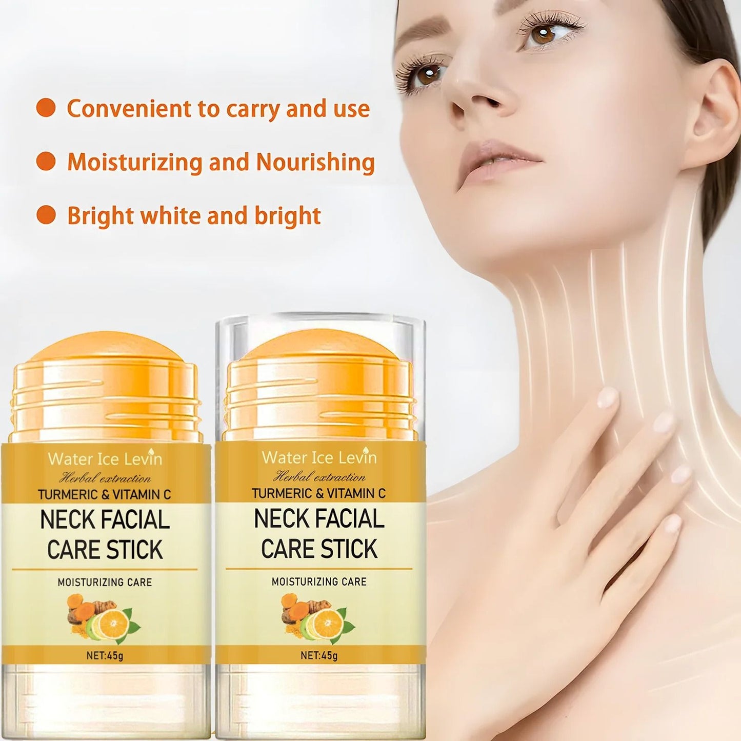 Turmeric Vitamin C Neck Facia Care Wrinkle Lines Lifting Whitening Tighten Double Chin Cream Stick 5