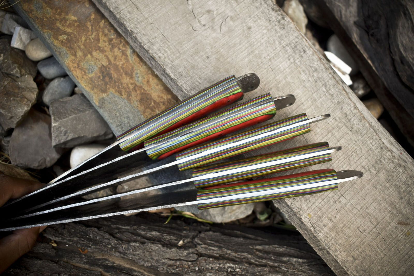 Custom 5 Piece Damascus Steel Chef Knife Set Forged Kitchen Cutlery Collection 2