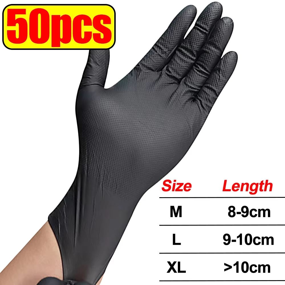Heavy Duty Nitrile Gloves 8 Mil Extra Thick Disposable Work Gloves With Textured Grip 13