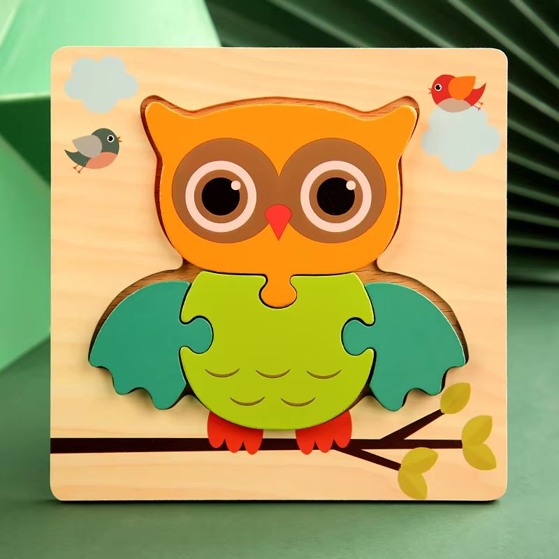 3D Wooden Animal Puzzle Early Learning Educational Toy For Toddlers Kids 14