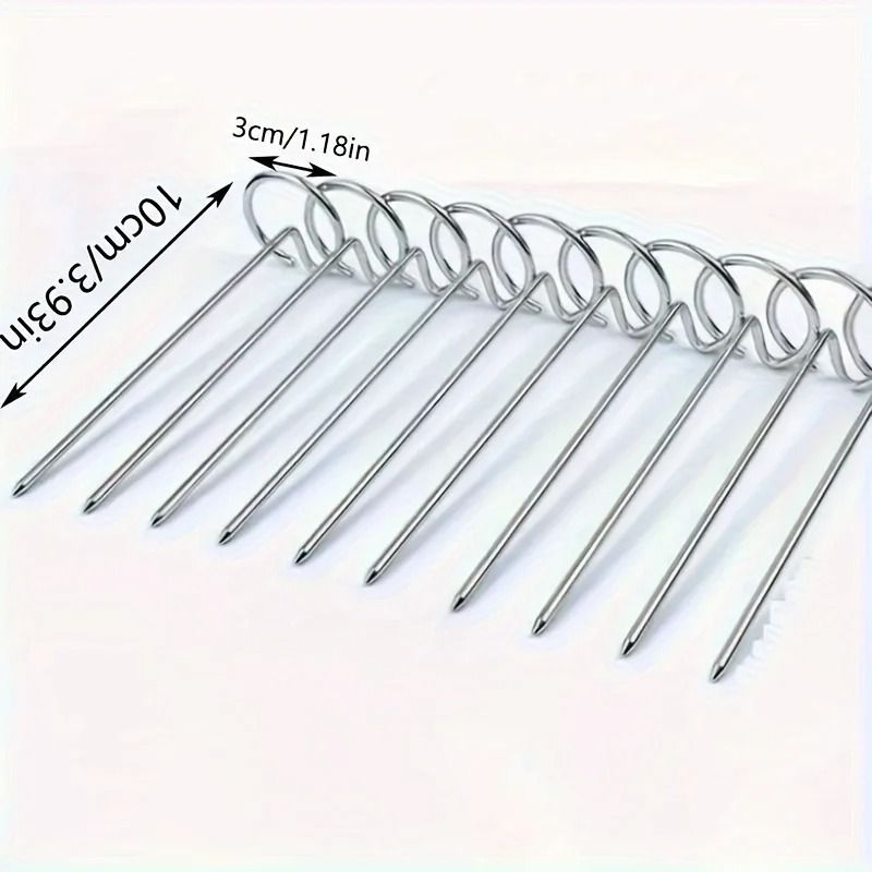 10 Piece Stainless Steel Skewer Set For Air Fryer Grill Oven 5