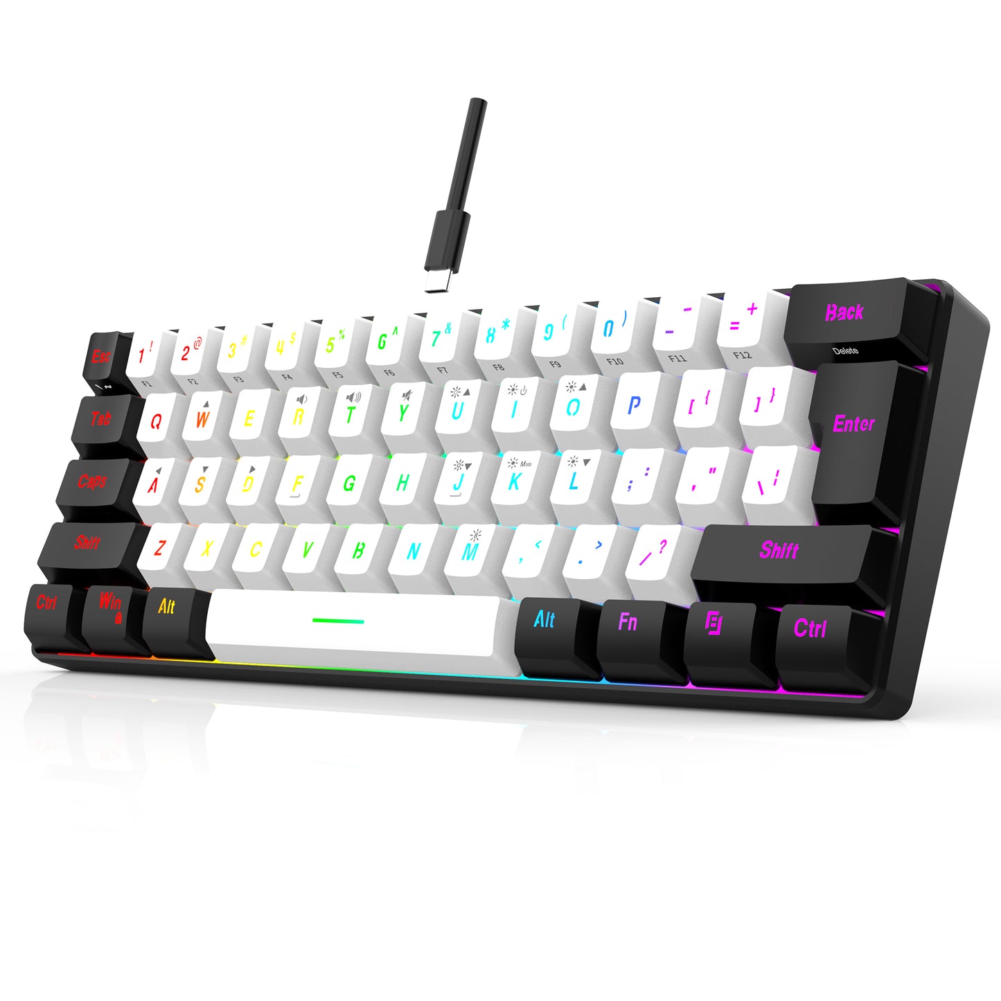 RGB backlit ultra-small wired game keyboard, waterproof portable, computer MAC gaming keyboard