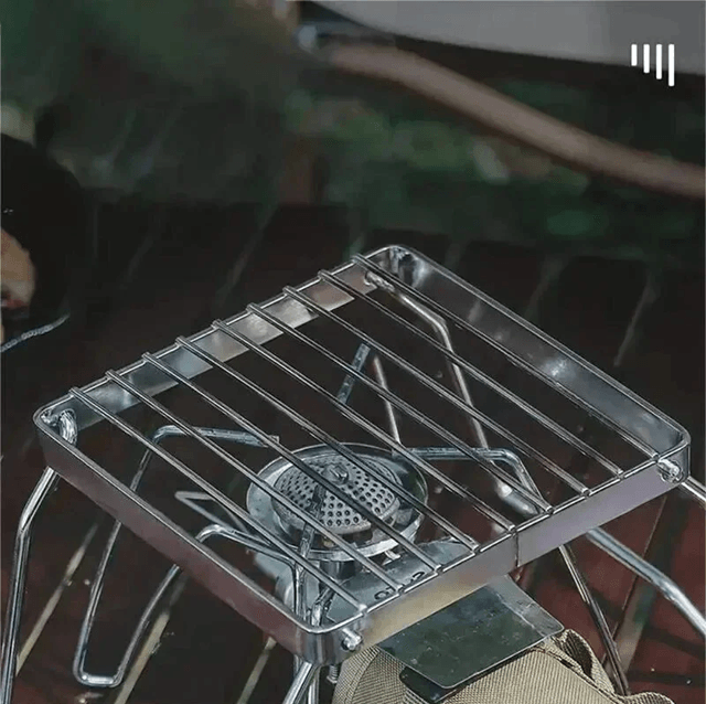 Stainless Steel Camping Stove Holder Portable Folding Barbecue Rack And Pot Stand 3