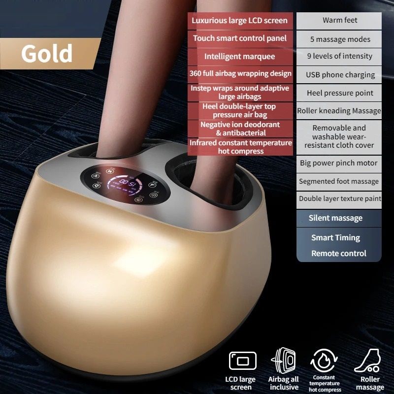 Fully Wrapped Shiatsu Foot Leg Massager With Heating Airbags Negative Ion 9