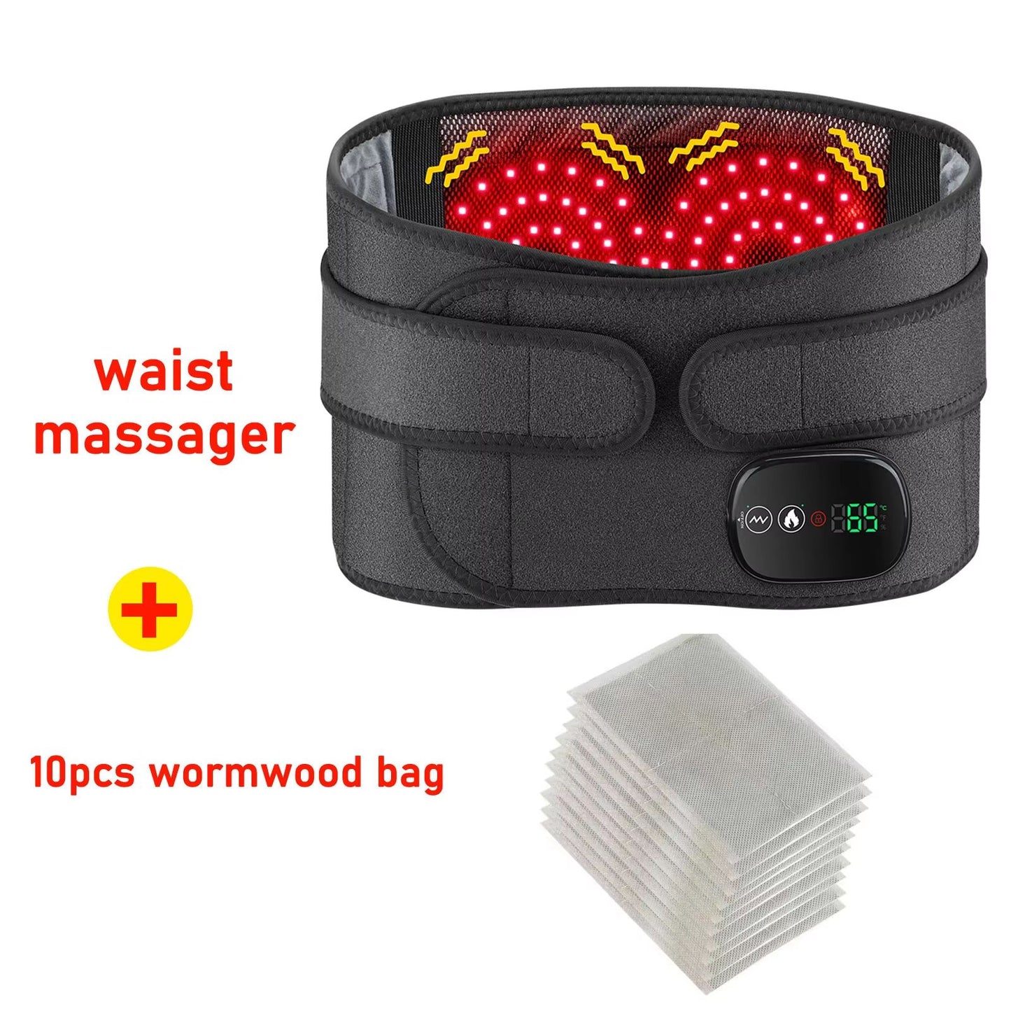 Electric Heating Waist Massager Belt Vibration Hot Compress Adjustable Back Support 12