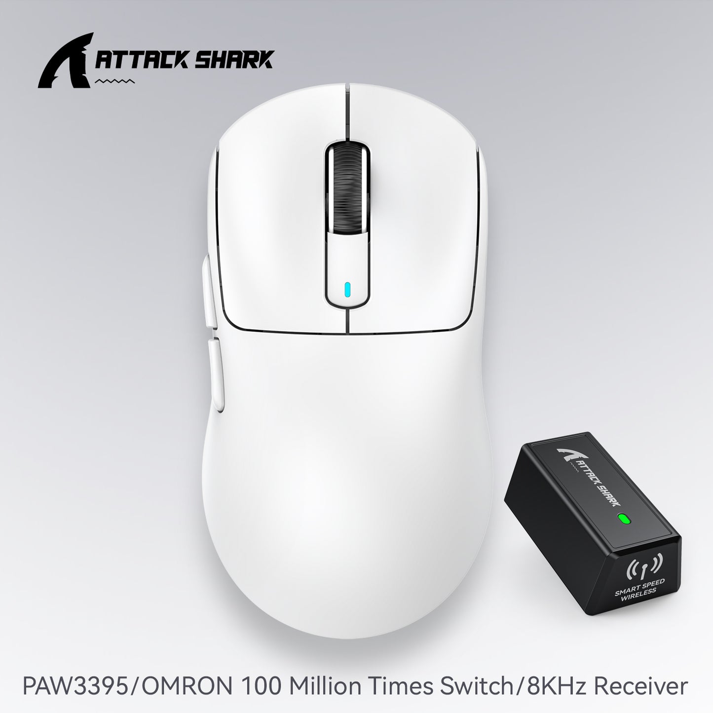 PixArt PAW3395 26K DPI, Attack Shark X3 Wireless Mouse, Tri-Mode Macro Gaming Mouse, Lightweight Mouse for Laptop