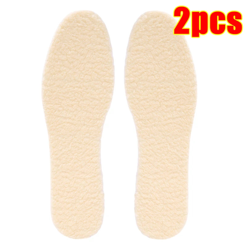 Winter Natural Lamb Fleece Insoles For Men Women Soft Wool Thicken Shoepad Cashmere Insert Thermal 5