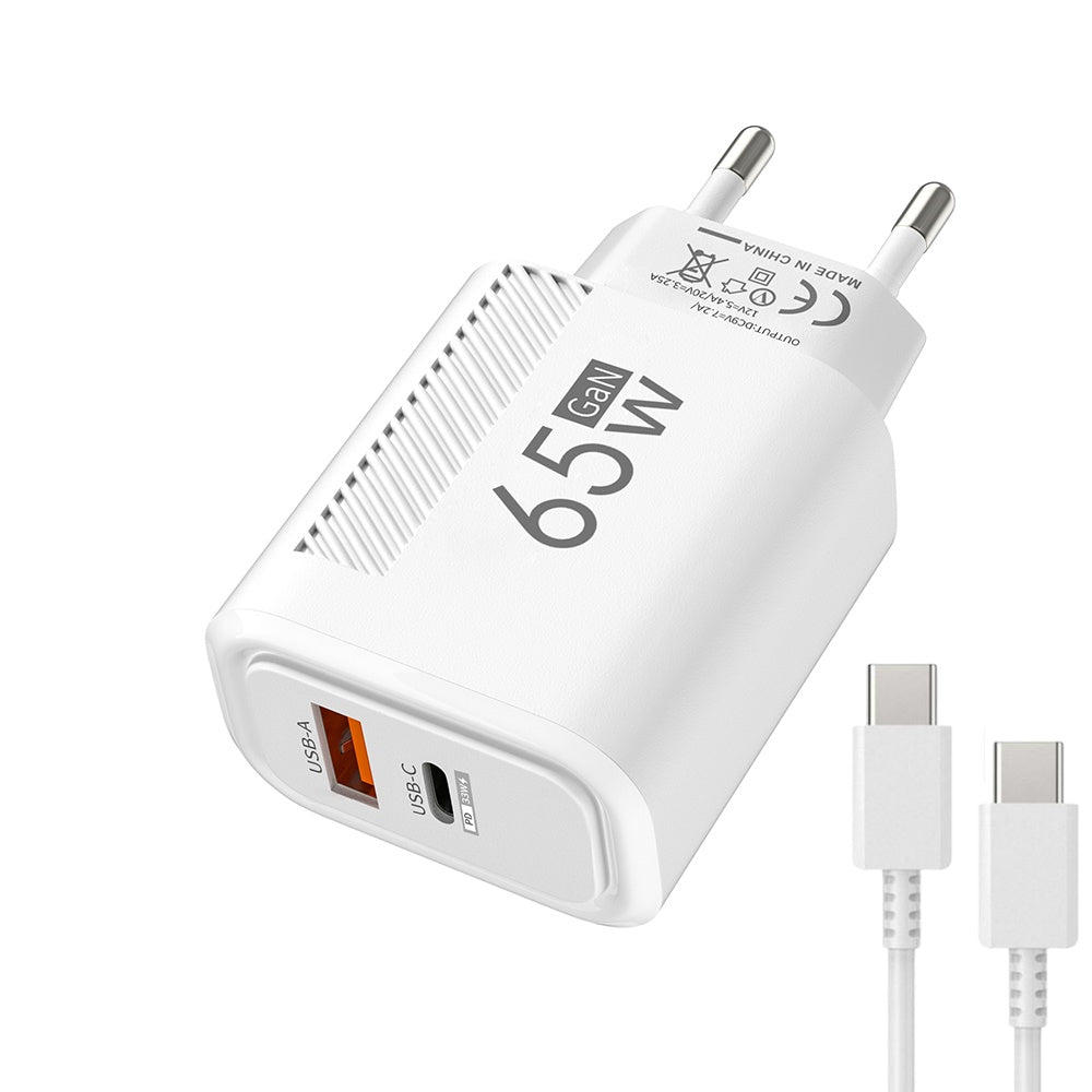 Quick Charging Type C Wall Charger 65W GaN USB C Fast Charger Phone Charger Adapter For IPhone Sams 9