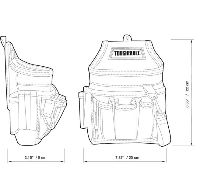 Toughbuilt Electrician Tool Pouch With Padded Belt And Shoulder Strap 4