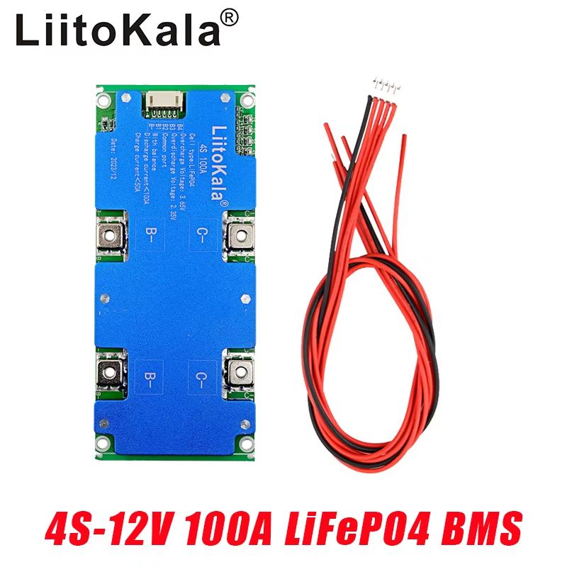 LiitoKala 4S 12V 100A BMS LiFePO4 Lithium Battery Protection Board With Balanced Charging 6