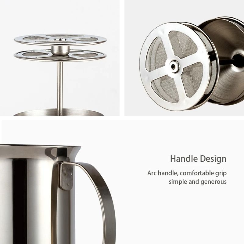 Stainless Steel 400 Ml Double Mesh Milk Frother Creamer Tool 4