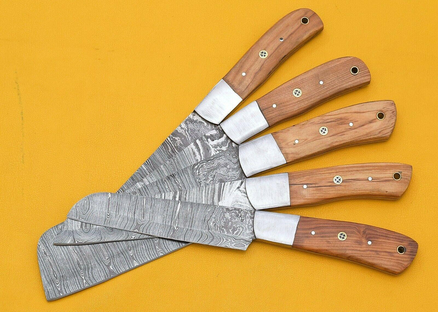 Handmade Damascus Chef Knife Set Of 5 With Popular Wood Handle 3