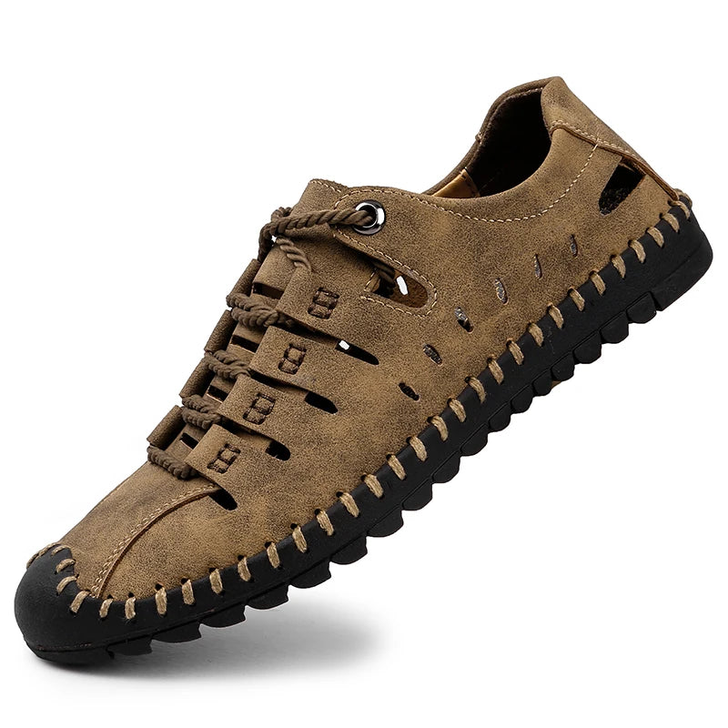 Comfortable Men Leather Sandals Summer Outdoor Casual Shoes Beach Walking Sneakers Male Casual Sand 8