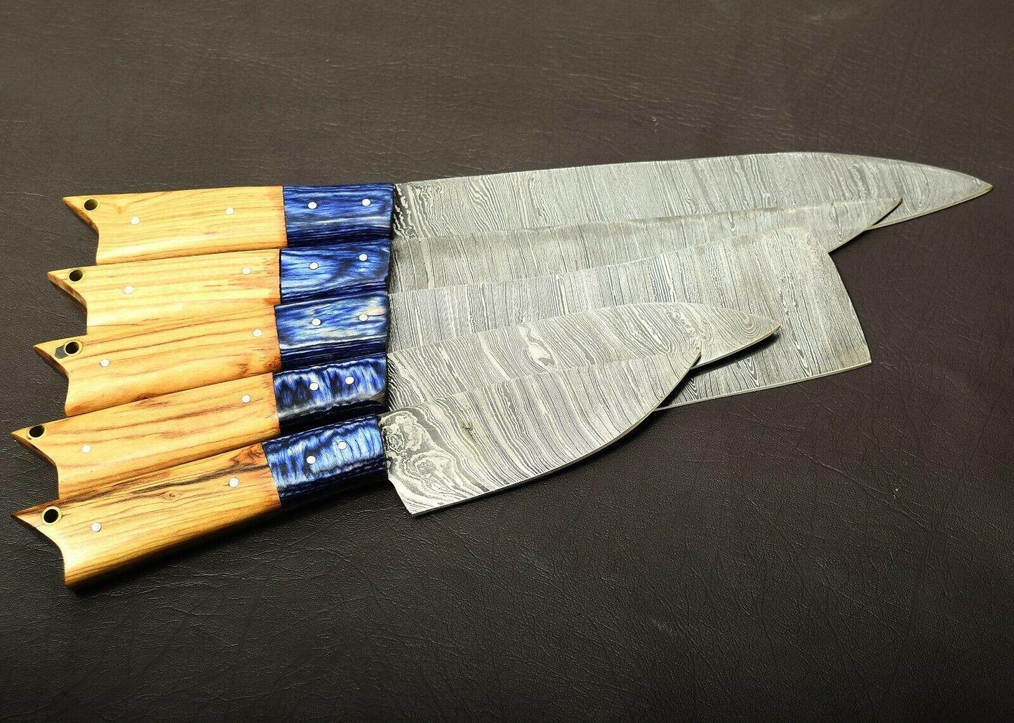 Handmade Damascus Steel Chef Knife Kitchen Set With Popular Wood Handle 3