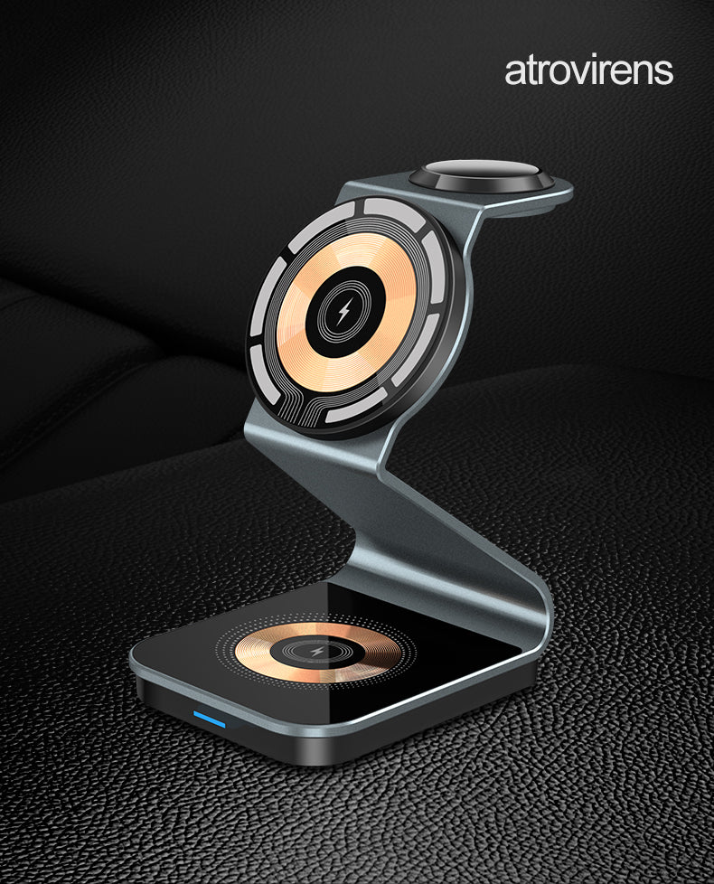 Apple Watch Dual 15W Fast Wireless Charging, 3 in 1 Magnetic Wireless Charger for Magsafe, Xiaomi Iphone