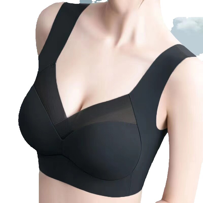 Womens Breathable Sports Bra Patchwork Mesh Push Up Brassiere Inner Support Padded Gym Vest Workout 2