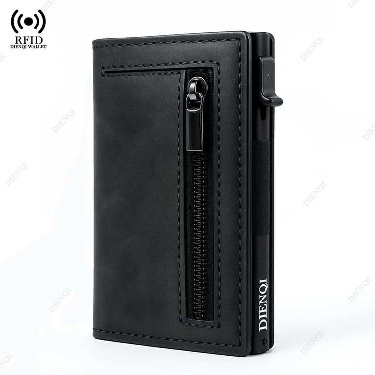 RFID Blocking Slim Wallet For Men With Leather And Aluminum Card Holder 4