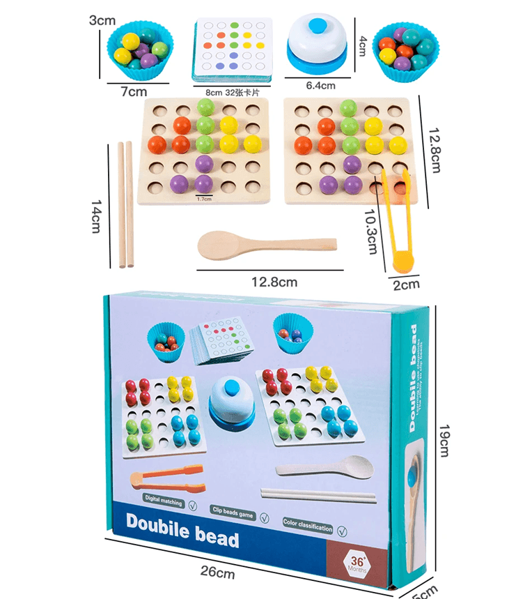Montessori Wooden Bead Sorting Toy With Clip For Fine Motor Skill Development 5