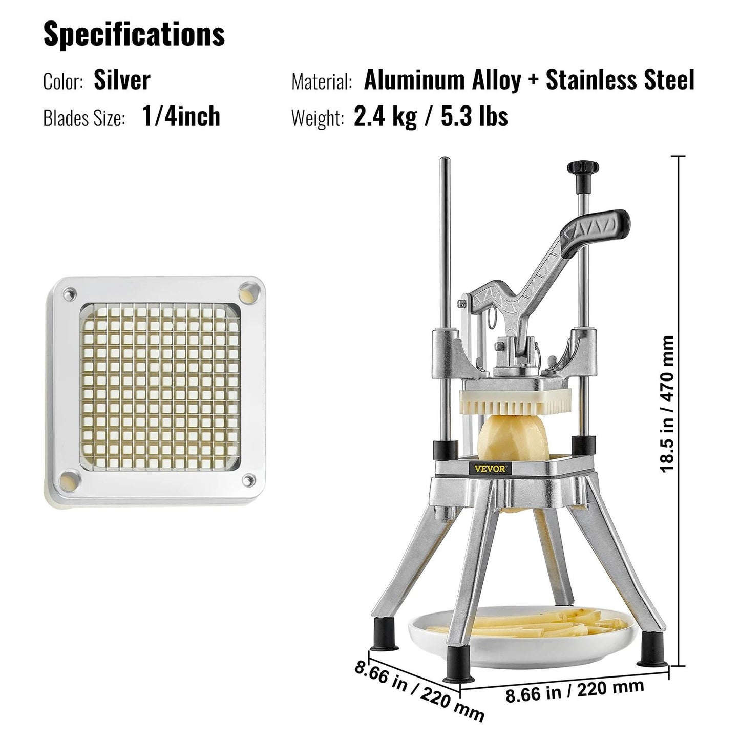 Commercial Stainless Steel Vegetable And Fruit Dicer Cutter 7