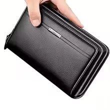 Mens Leather Long Wallet Business Clutch Purse With Phone Card Holder 7
