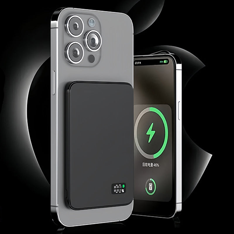 Magnetic Wireless Fast Charging LED Display, Ultra Thin Power Bank for MagSafe, Portable Battery for iPhone Samsung