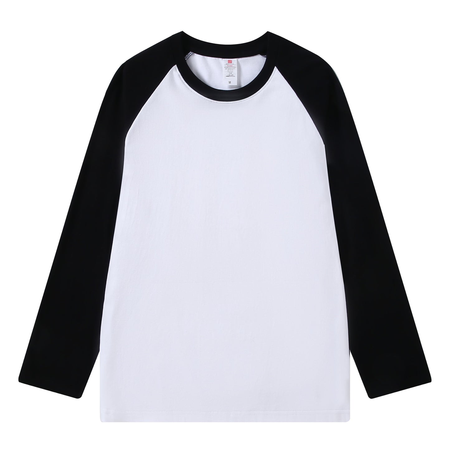 Retro Mens T Shirt Pure Cotton Long Sleeve Top Loose Fit US Style Splicing Shoulder Sleeve Design 11
