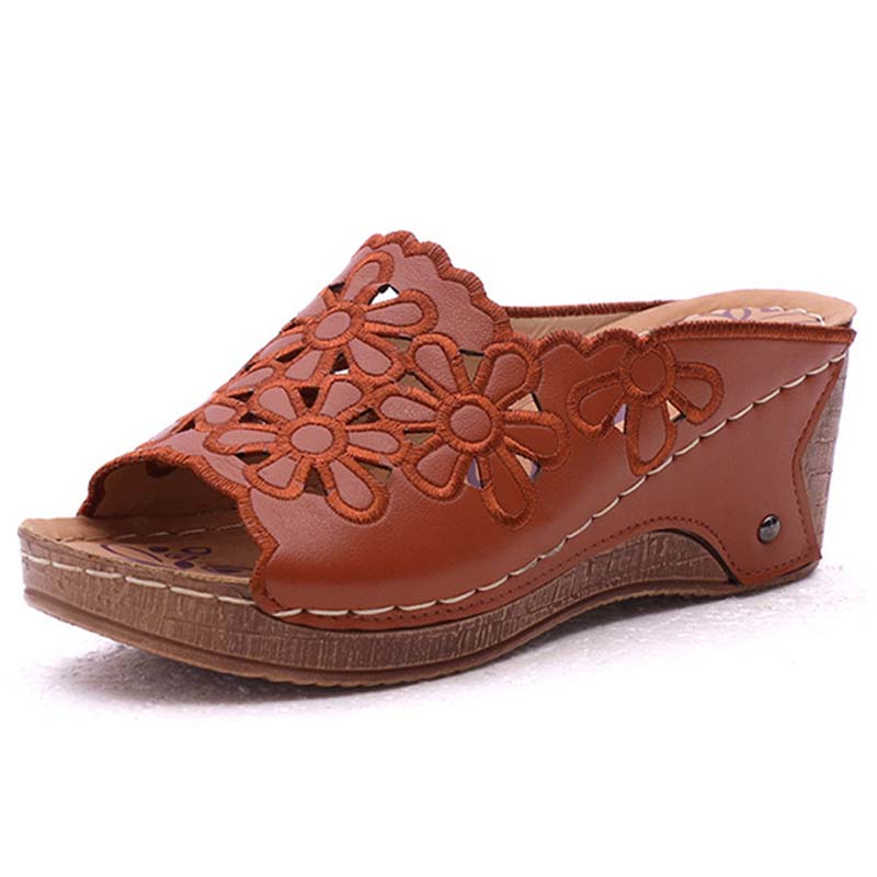 Stylish Women Shoes Sandals For Summer Outdoor Walking SlipOn Wedge Sandals Retro Womens Footwear 7