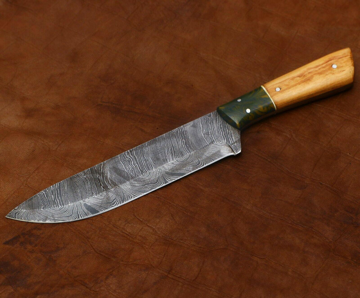 Handmade Damascus Kitchen Chef Knife 11 Full Tang Pakka Wood Handle 3