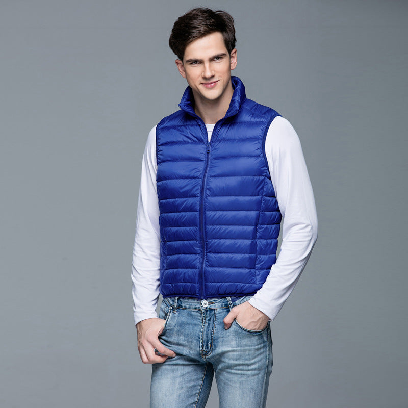 Mens Lightweight Down Vest White Duck Down Fill Warm Sleeveless Jacket For Autumn And Winter Casual 10