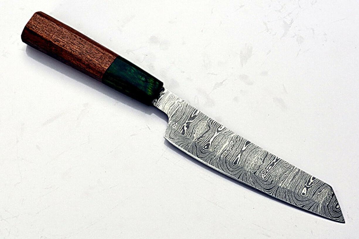 Custom Handmade Damascus Santoku Knife Pakka Wood Handle Professional Kitchen Chef Knife 2