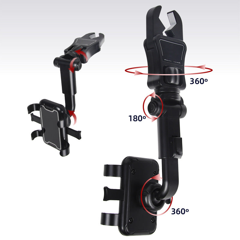 Rearview Mirror Universal Flexible Holder for iPhone, 360 Degree Adjustable Car Phone Holder, Easy Clip Mount Stand