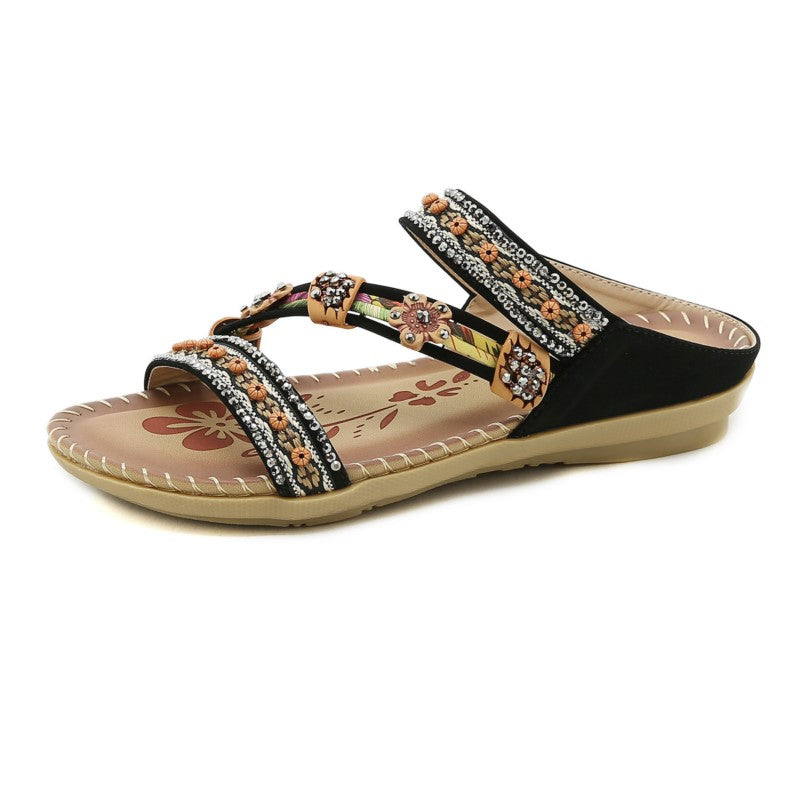 Chic Summer Woman Sandals Shoes Plus Size Lightweight Walking Shoes Wedge Sandals Stylish Female S 7