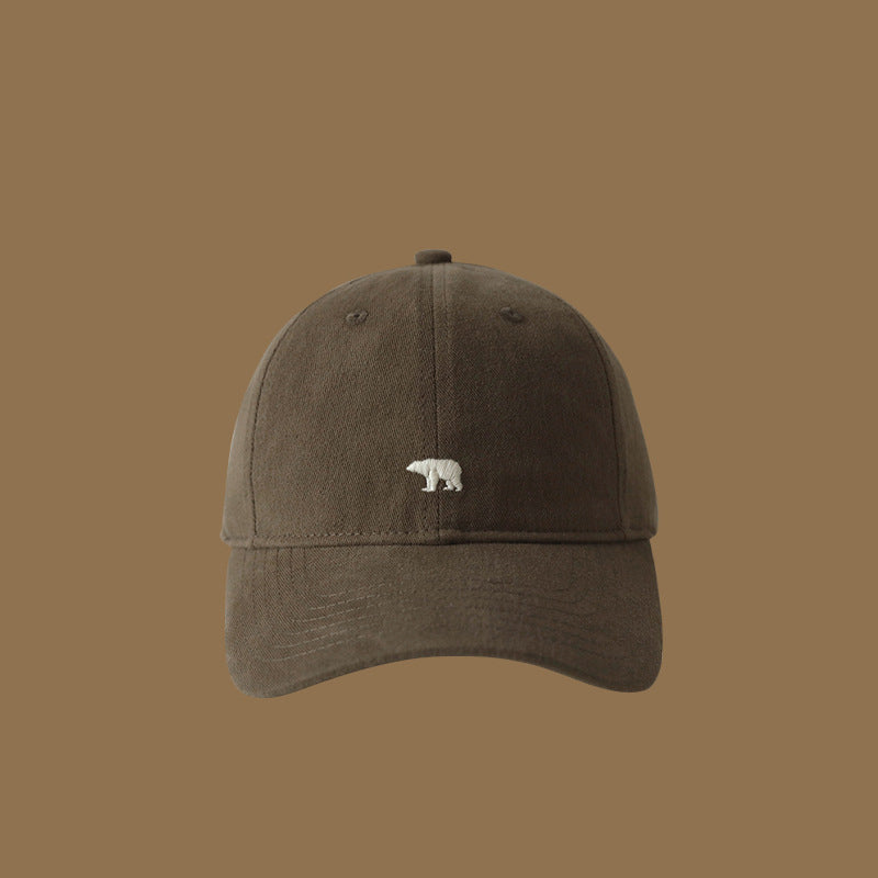 Wide Brimmed Retro Hat Unisex Polar Bear Embroidered Baseball Cap Soft Top Duckbill Cap For Men And 8