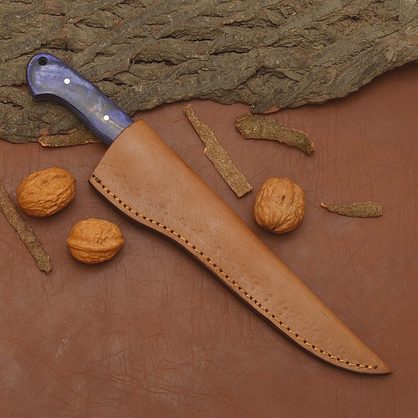 Custom Handmade Damascus Steel Cooking Knife Durable 12 Inch Full Tang Blade 3