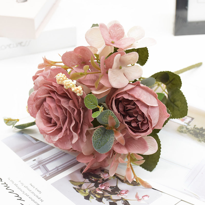 Artificial Rose Peony Bouquet, High Quality Fake Flowers, Home Decor, Wedding Decoration, Plants Arrangement
